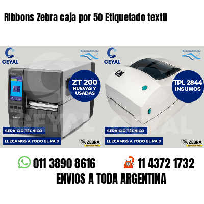 Ribbons Zebra caja por 50 Etiquetado textil