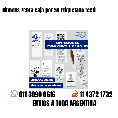 Ribbons Zebra caja por 50 Etiquetado textil