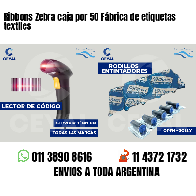 Ribbons Zebra caja por 50 Fábrica de etiquetas textiles