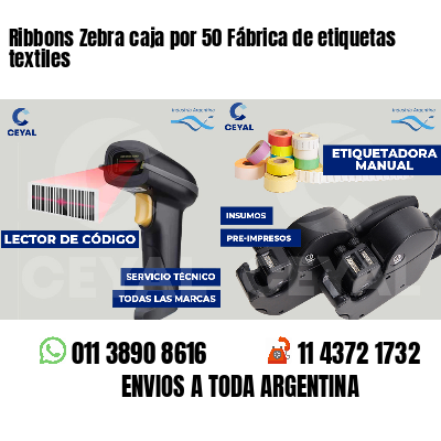 Ribbons Zebra caja por 50 Fábrica de etiquetas textiles
