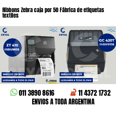 Ribbons Zebra caja por 50 Fábrica de etiquetas textiles