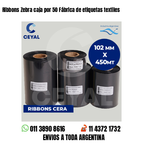 Ribbons Zebra caja por 50 Fábrica de etiquetas textiles
