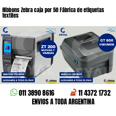 Ribbons Zebra caja por 50 Fábrica de etiquetas textiles