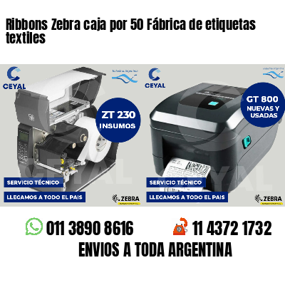 Ribbons Zebra caja por 50 Fábrica de etiquetas textiles