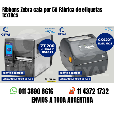 Ribbons Zebra caja por 50 Fábrica de etiquetas textiles