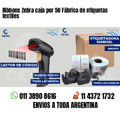 Ribbons Zebra caja por 50 Fábrica de etiquetas textiles
