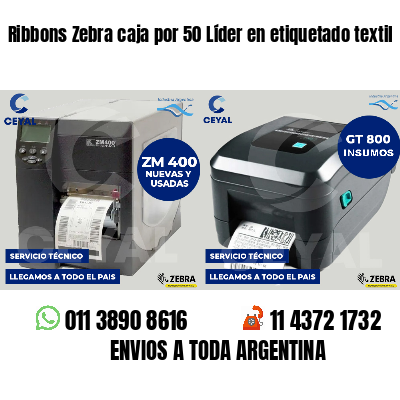 Ribbons Zebra caja por 50 Líder en etiquetado textil