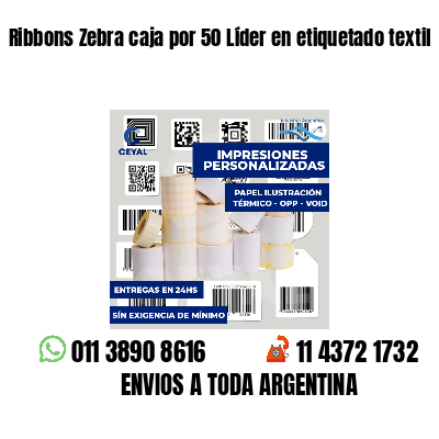 Ribbons Zebra caja por 50 Líder en etiquetado textil