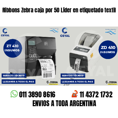 Ribbons Zebra caja por 50 Líder en etiquetado textil