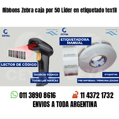 Ribbons Zebra caja por 50 Líder en etiquetado textil