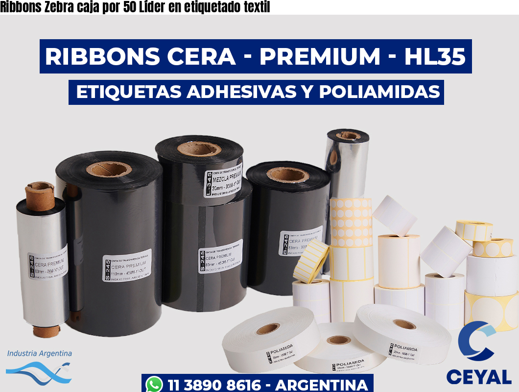 Ribbons Zebra caja por 50 Líder en etiquetado textil