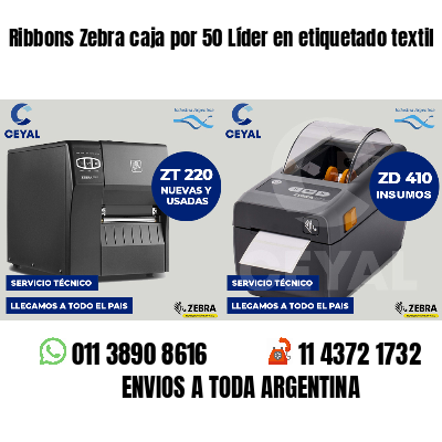 Ribbons Zebra caja por 50 Líder en etiquetado textil