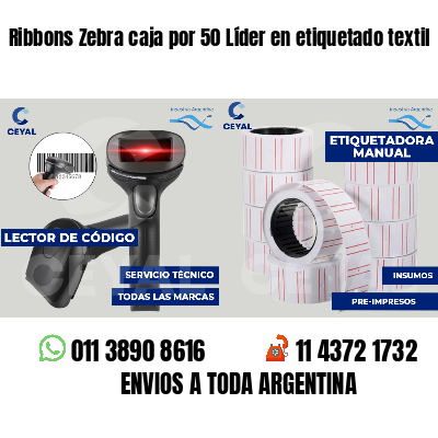 Ribbons Zebra caja por 50 Líder en etiquetado textil