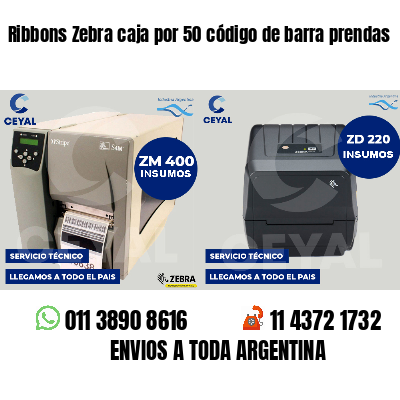 Ribbons Zebra caja por 50 código de barra prendas