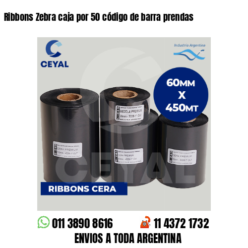 Ribbons Zebra caja por 50 código de barra prendas