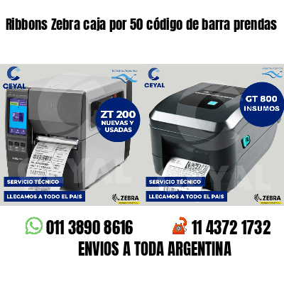 Ribbons Zebra caja por 50 código de barra prendas