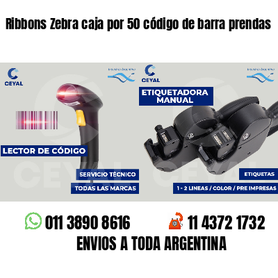 Ribbons Zebra caja por 50 código de barra prendas