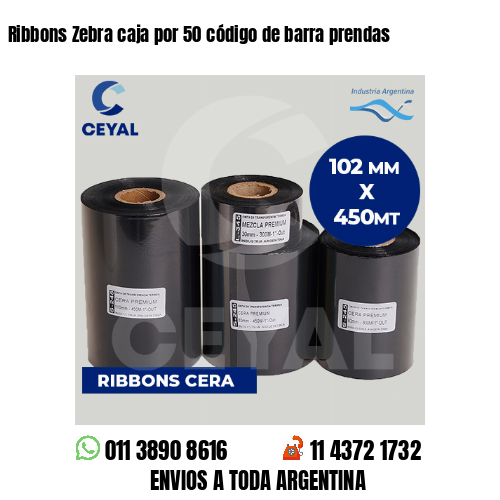 Ribbons Zebra caja por 50 código de barra prendas
