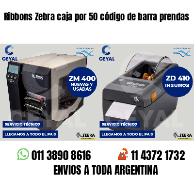 Ribbons Zebra caja por 50 código de barra prendas