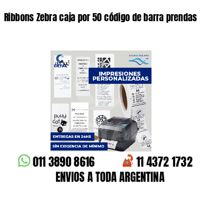 Ribbons Zebra caja por 50 código de barra prendas