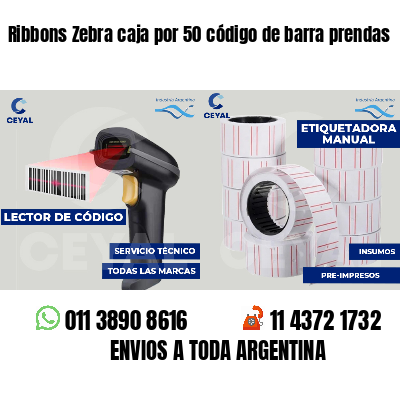 Ribbons Zebra caja por 50 código de barra prendas