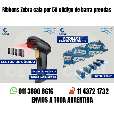 Ribbons Zebra caja por 50 código de barra prendas