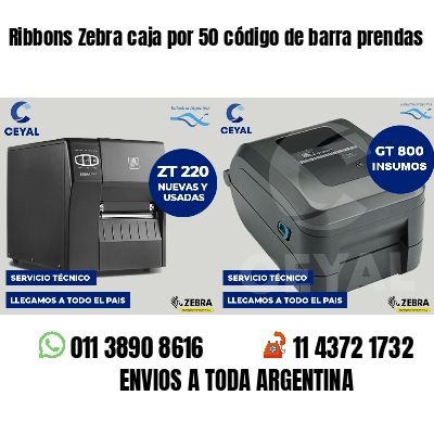 Ribbons Zebra caja por 50 código de barra prendas