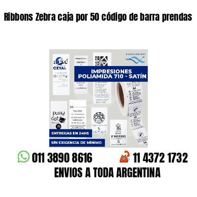 Ribbons Zebra caja por 50 código de barra prendas