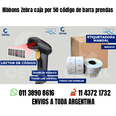 Ribbons Zebra caja por 50 código de barra prendas