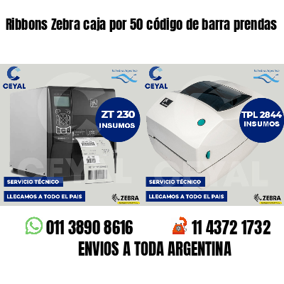 Ribbons Zebra caja por 50 código de barra prendas