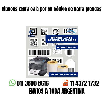 Ribbons Zebra caja por 50 código de barra prendas