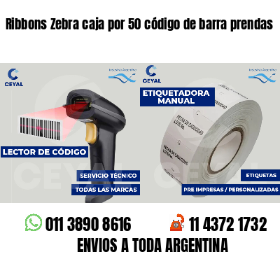 Ribbons Zebra caja por 50 código de barra prendas