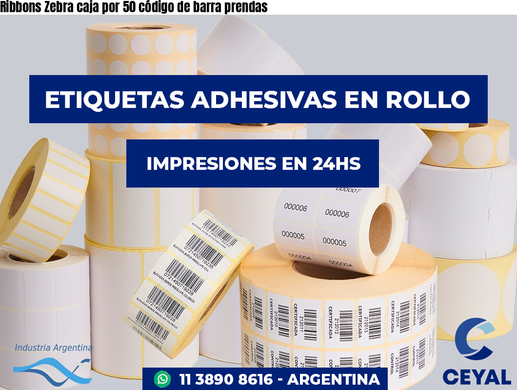 Ribbons Zebra caja por 50 código de barra prendas
