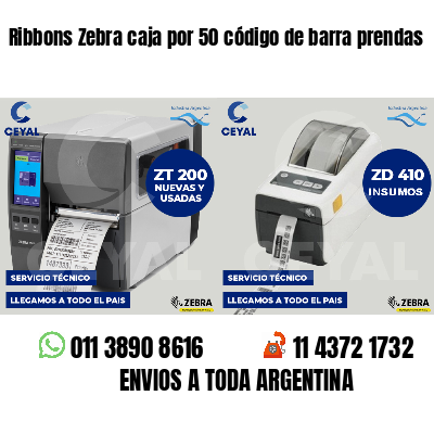 Ribbons Zebra caja por 50 código de barra prendas
