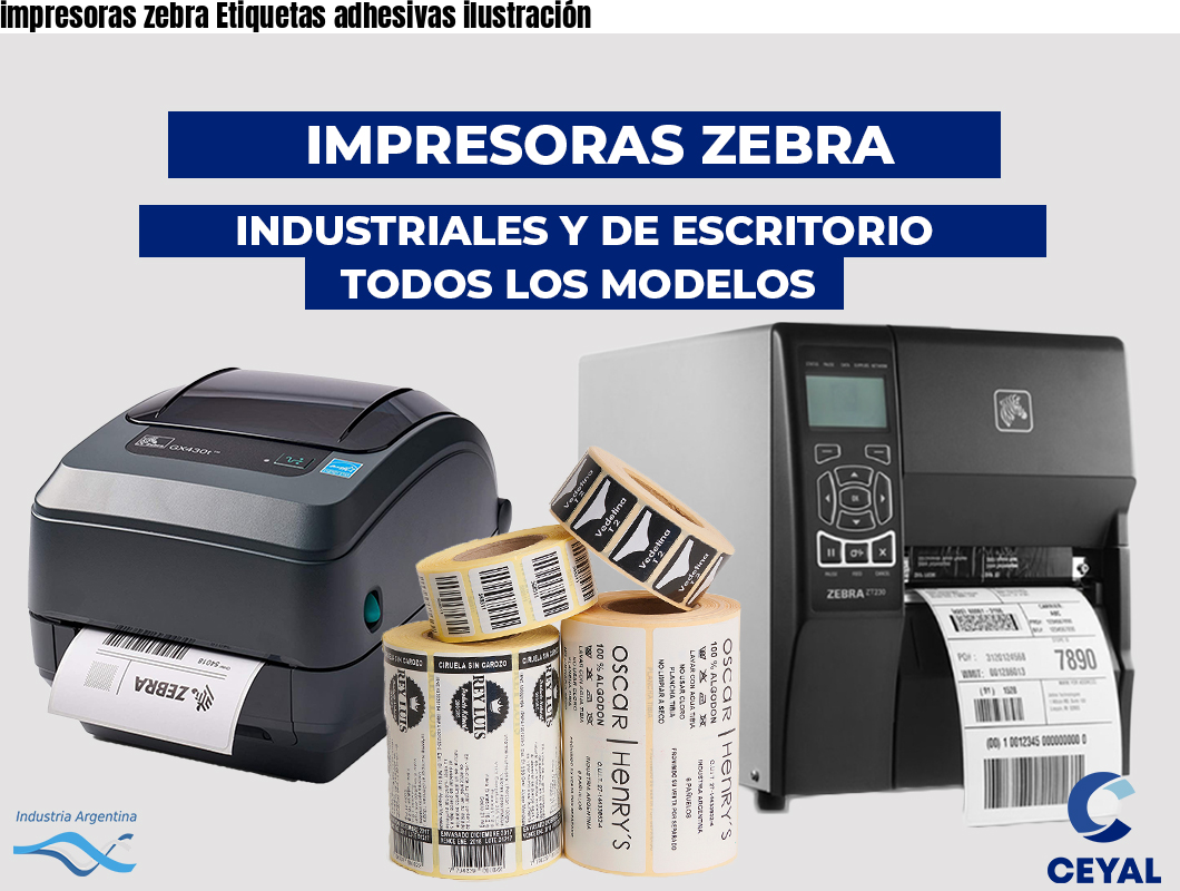 impresoras zebra Etiquetas adhesivas ilustración