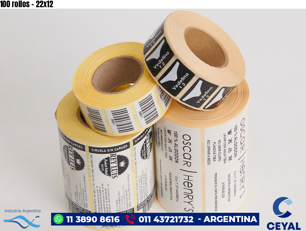 100 rollos - 22x12