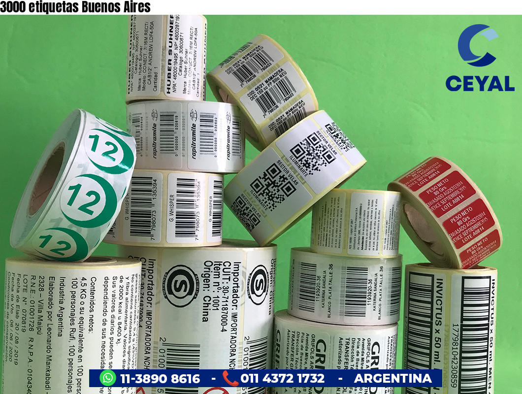 3000 etiquetas Buenos Aires