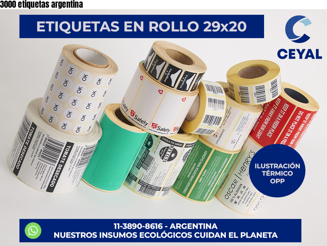 3000 etiquetas argentina