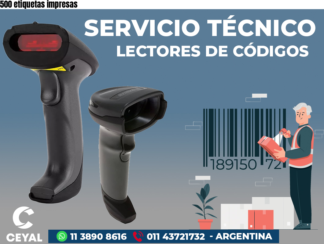 500 etiquetas impresas