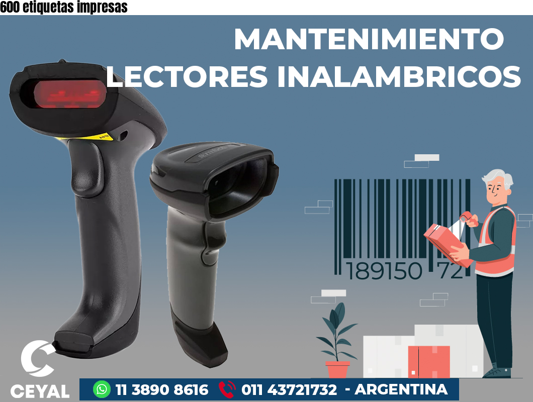 600 etiquetas impresas