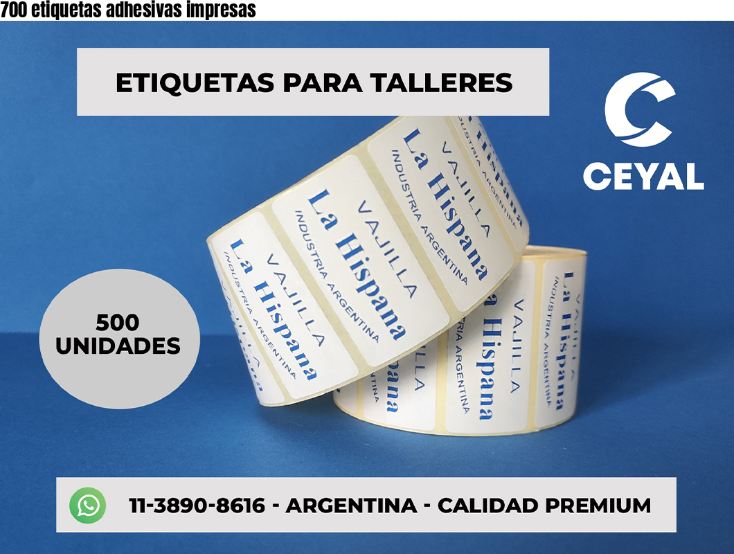 700 etiquetas adhesivas impresas
