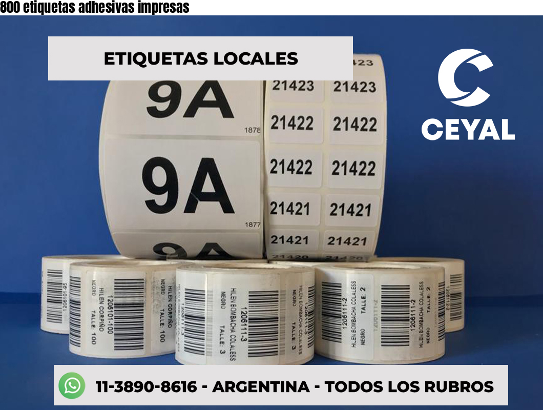 800 etiquetas adhesivas impresas