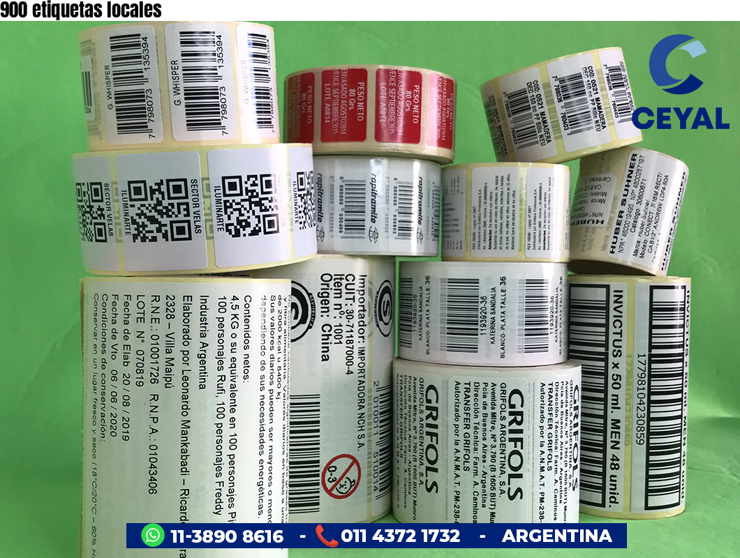 900 etiquetas locales