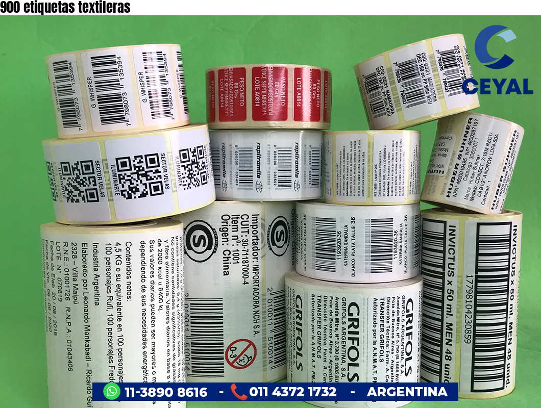 900 etiquetas textileras