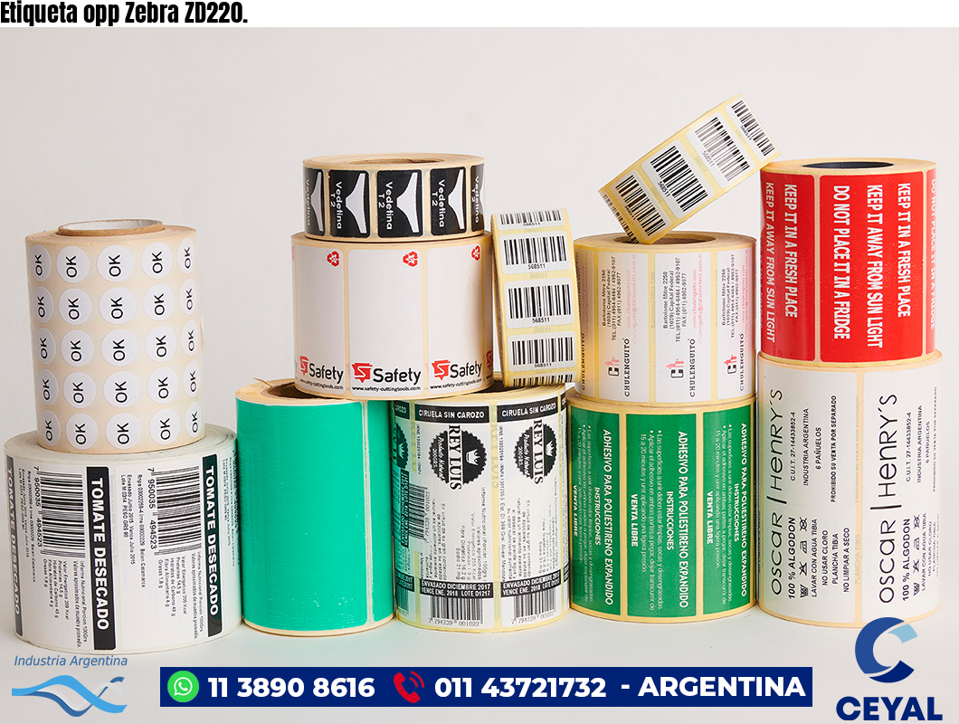 Etiqueta opp Zebra ZD220.