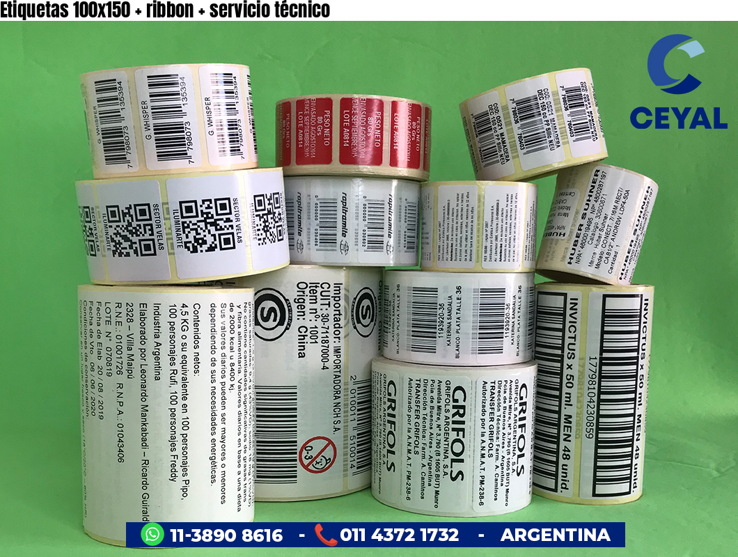 Etiquetas 100x150 ribbon servicio técnico