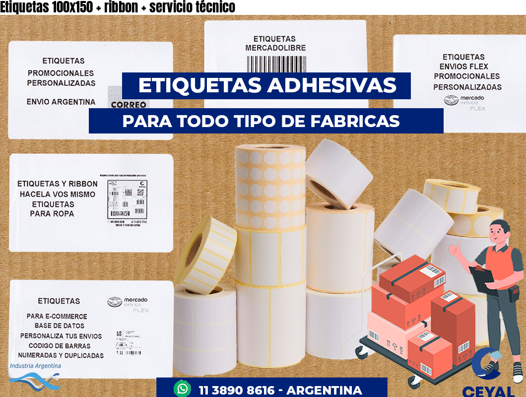 Etiquetas 100x150 ribbon servicio técnico