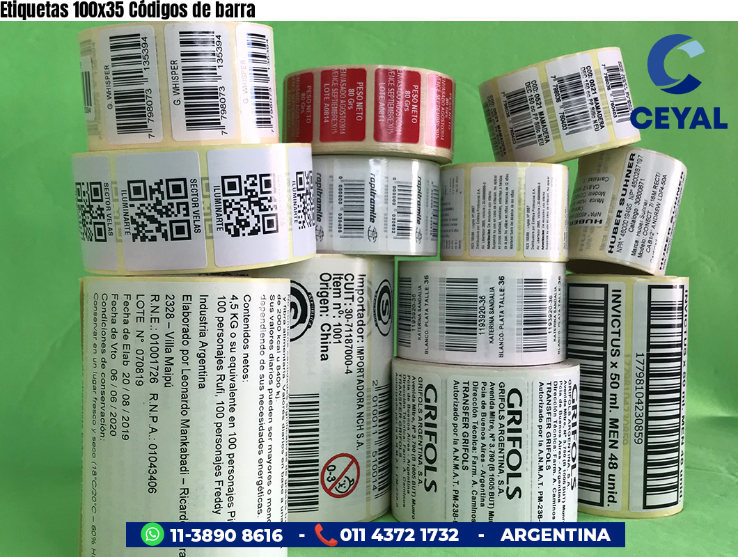 Etiquetas 100x35 Códigos de barra