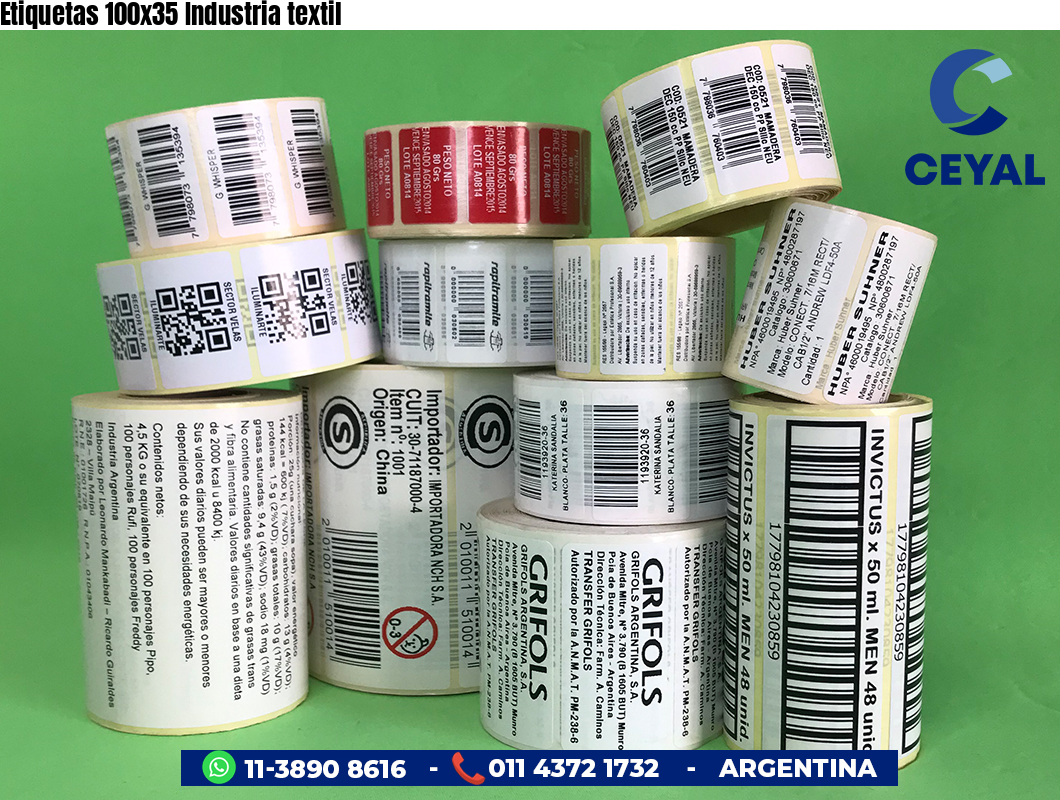 Etiquetas 100x35 Industria textil