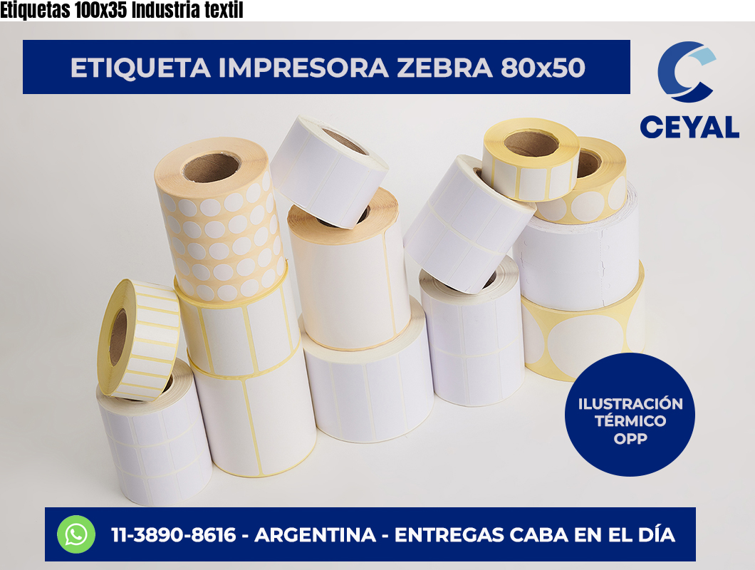 Etiquetas 100×35 Industria textil